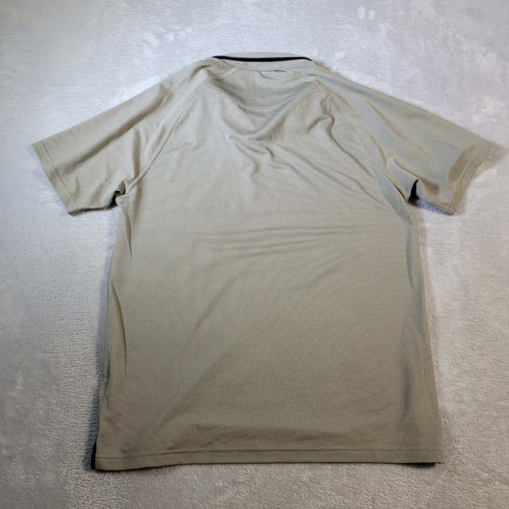 Rhone Polo Shirt Mens Medium Tan Short Sleeve Performance Textured Stretch - Picture 14 of 14